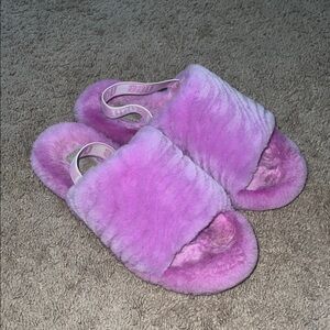 UGG Magenta Fur Slides/Slippers